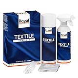Royal Textil Pflegeset | 500 ML Cleantex Reinigung und 500 ML Protector Schutz mit Reinigungshandschuh und Tuch
